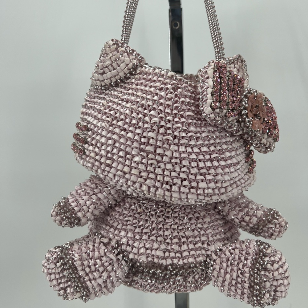 Anteprima rasp hello kitty rhinestone pink/silver wire bag